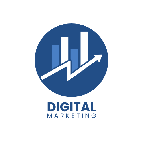 White and Blue Modern Digital Marketing Logo